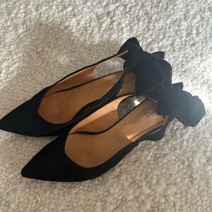 Ganni leather slingback pumps